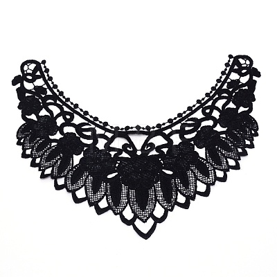 Milk Silk Embroidered Floral Lace Collar DIY-WH0260-07B-1