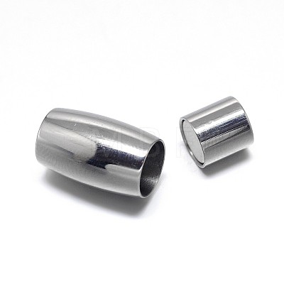 Tarnish Resistant Column 304 Stainless Steel Magnetic Clasps with Glue-in Ends STAS-D059-14D-1