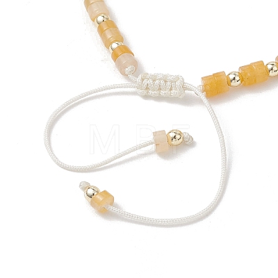 Flat Round Natural Yellow Aventurine Beads Braided Bead Bracelets BJEW-JB13247-03-1