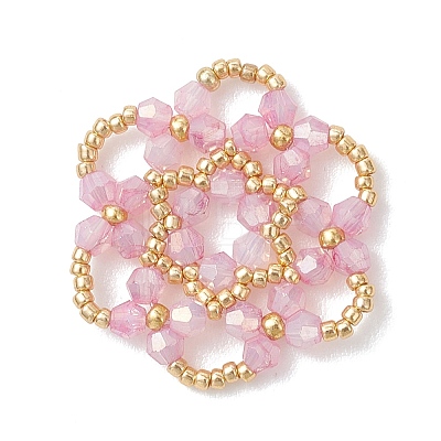 Glass Seed Beaded Pendants PALLOY-MZ01245-01-1
