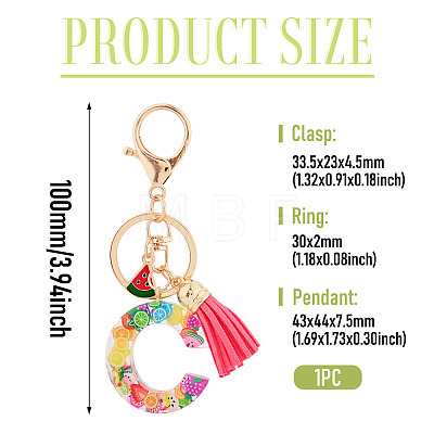 Fruit Series Letter Resin Keychains KEYC-TAC0033-02C-1
