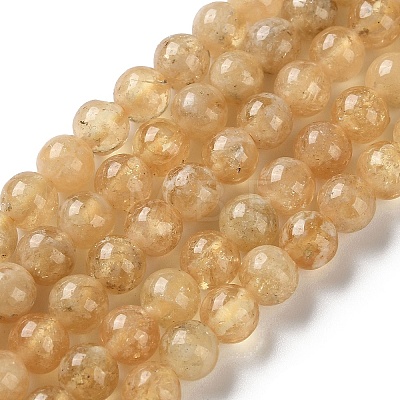 Natural Yellow Garnet Beads Strands G-Z129-C01-6mm-02-1