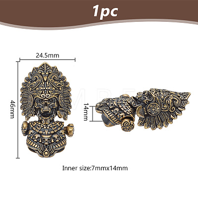 1Pc Tibetan Style Brass Shackle Clasps KK-NB0003-67A-1