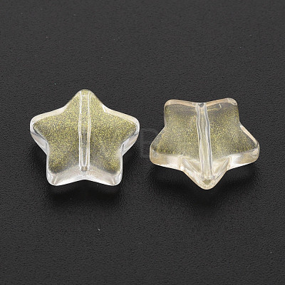 Two Tone Transparent Spray Painted Glass Beads GLAA-T022-25-A01-1