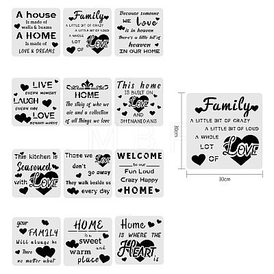 Large Plastic Reusable Drawing Painting Stencils Templates Sets DIY-WH0172-032-1