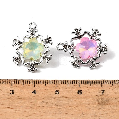 UV Plating Alloy Glass Pendants FIND-K032-02P-1