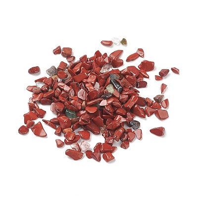 Natural Red Jasper Chips Beads G-O103-24-1