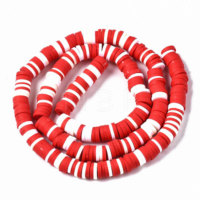 Handmade Polymer Clay Beads Strands CLAY-R089-6mm-136-1