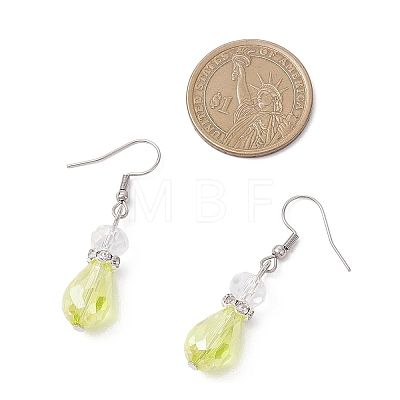 Teardrop Electroplate Glass Dangle Earrings EJEW-JE06796-1