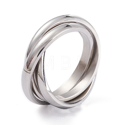 Unisex 304 Stainless Steel Finger Rings RJEW-K233-06A-P-1