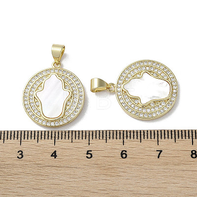 Brass Micro Pave Cubic Zirconia Pendants KK-G485-22D-G-1