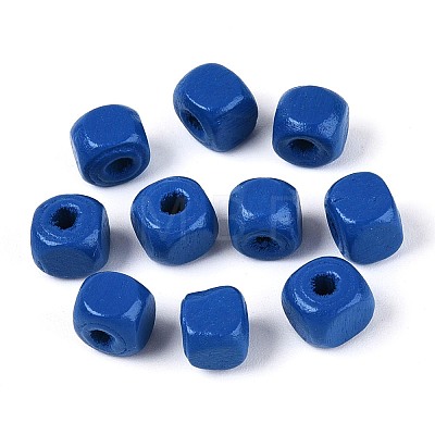 Spray Painted Wooden Beads WOOD-P021-01A-04-1