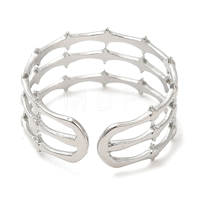 304 Stainless Steel Open Cuff Rings RJEW-K245-66P-1