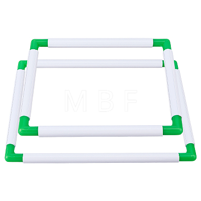 2Pcs 2 Styles Rectangle Plastic Embroidery Hoops TOOL-HS0001-01A-1