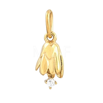 304 Stainless Steel Micro Pave Cubic Zirconia Charms SA-CBA1D2B-01G-D-1