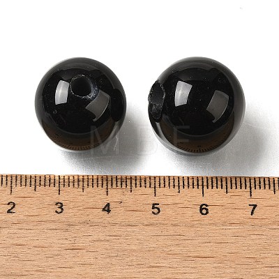 (Defective Closeout Sale: Damaged Hole Edge) Natural Black Onyx(Dyed & Heated) Beads G-XCP0001-22-1