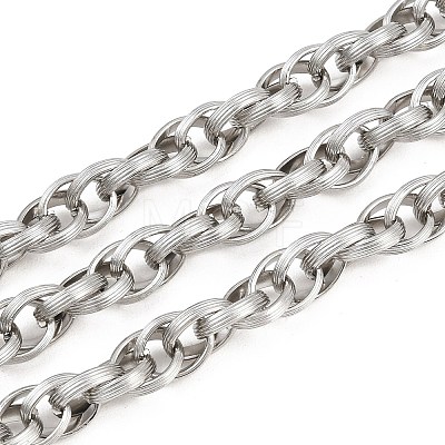304 Stainless Steel Textured Rope Chains CHS-C022-06P-1