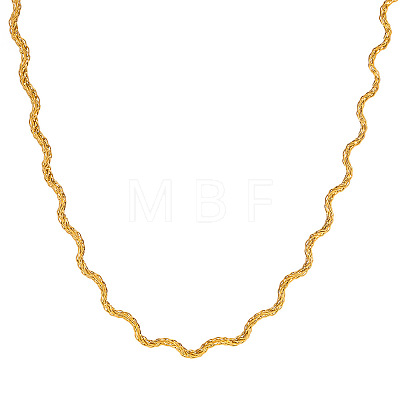 Stainless Steel Wavy Snake Chain Necklaces for Women LS-MB0752-1-1