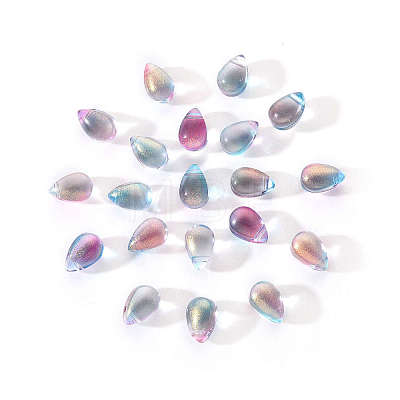 Transparent Spray Painted Glass Charms GLAA-YW0001-12-1