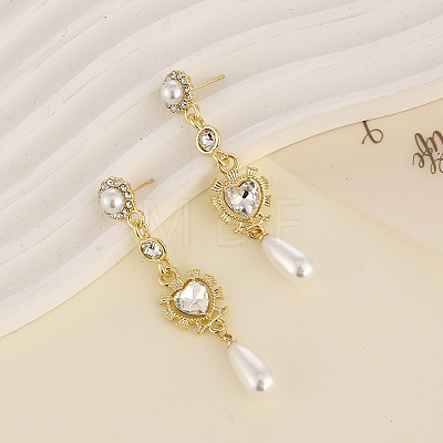 Valentine's Day Alloy & Rhinestone Dangle Stud Earrings WG2B101-03-1