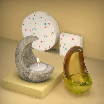Crescent Moon Candle Holder Silicone Molds DIY-A028-01-1