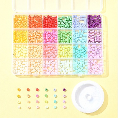 DIY Column Baking Paint Glass Seed Beads Bracelets Making Kits SEED-FS0001-39-1