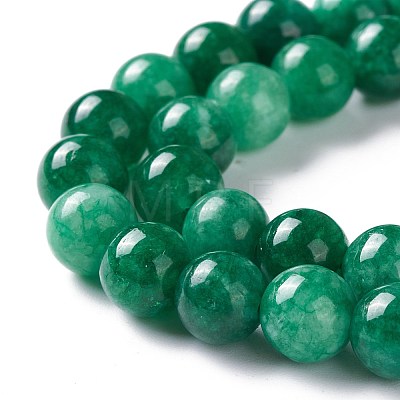 Natural White Jade Imitation Green Jasper Beads Strands G-I299-F07-6mm-1