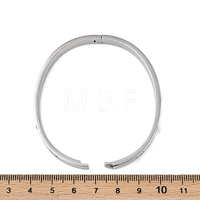 201 Stainless Steel with Rhinestone Bangles for Women BJEW-B138-04P-1