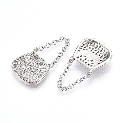 Brass Micro Pave Cubic Zirconia Pendants KK-T070-52P-1