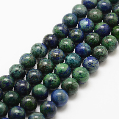 Natural Chrysocolla and Lapis Lazuli Beads Strands G-G735-07-4mm-1