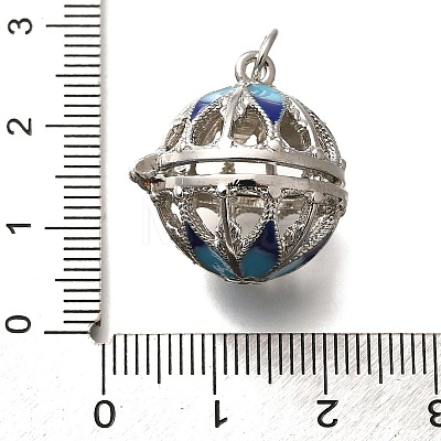 Rack Plating Brass Enamel Bead Cage Pendants KK-M313-11P-01-1