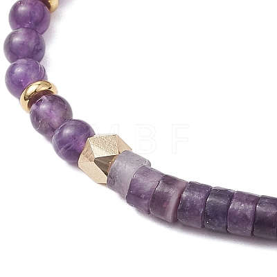 Natural Amethyst Braided Bead Bracelets BJEW-JB11241-01-1