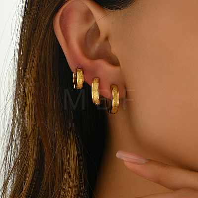 3 Pairs Vintage Frosted Brass Hoop Earring Sets MK3125-1-1