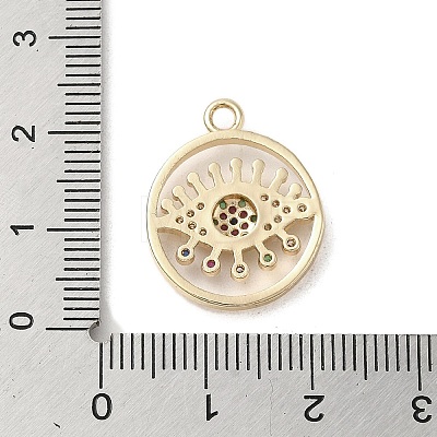 Brass Micro Pave Clear Cubic Zirconia Pendants KK-M275-35G-1