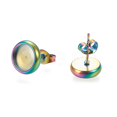 Ion Plating(IP) 304 Stainless Steel Stud Earring Settings LS-STAS-K202-05C-M-1