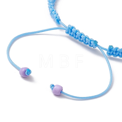 Adjustable Synthetic Dyed Turquoise & Magnesite Braided Bead Bracelets BJEW-JB10603-04-1