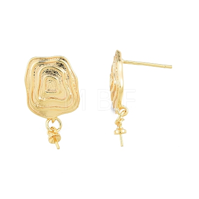 Brass Stud Earring Findings KK-I663-07G-1