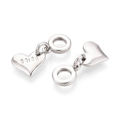 Brass 11:11 Heart European Dangle Charms KK-N259-21P-1