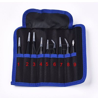 Anti-Static Stainless Steel Tweezers Kit TOOL-WH0119-01-1