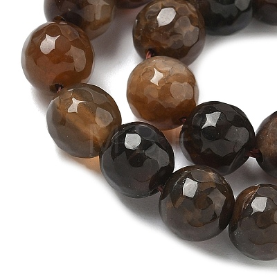 Dyed Natural Agate Faceted Round Beads Strands G-E320E-8mm-14-1
