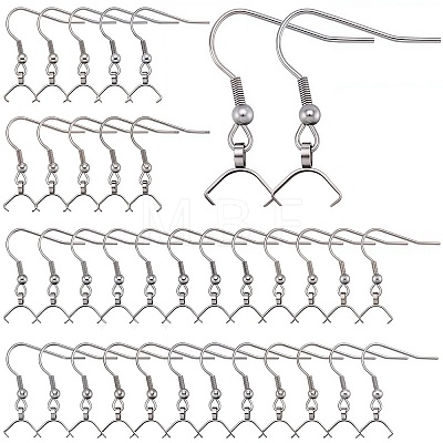 50Pcs 304 Stainless Steel Earring Hooks STAS-SC0008-30-1