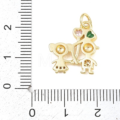 Brass Micro Pave Cubic Zirconia Pendants KK-D258-40G-03-1