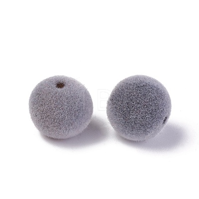 Flocky Acrylic Beads OACR-L011-D-11-1