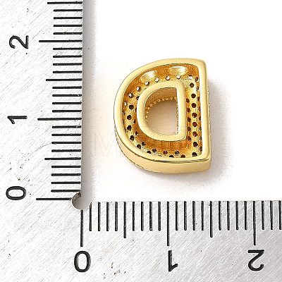 Brass Micro Pave Clear Cubic Zirconia Charms ZIRC-C009-01G-D-1