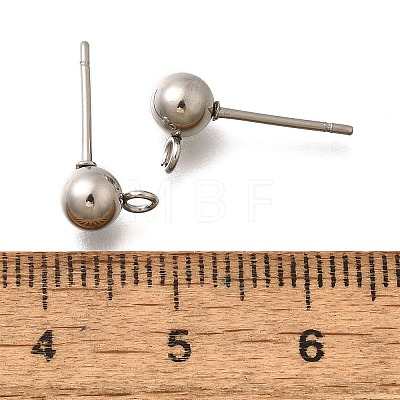 201 Stainless Steel Stud Earring Findings STAS-R156-01P-04-1