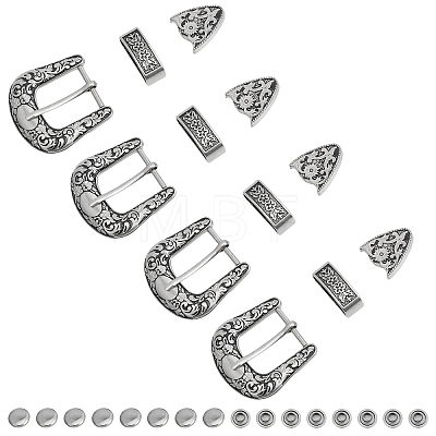 4 Sets Belt Alloy Buckle Sets FIND-CA0008-50B-1