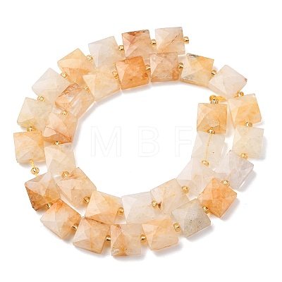 Natural Yellow Hematoid Quartz/Golden Healer Quartz Beads Strands G-F839-A11-01-1