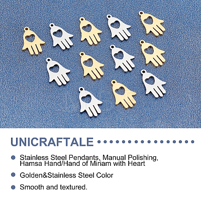 Unicraftale 12Pcs 2 Colors 201 Stainless Steel Pendants STAS-UN0029-06-1