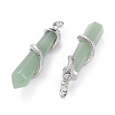 Natural Green Aventurine Big Pointed Pendants G-F696-B05-1