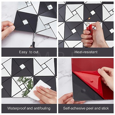 Square Aluminum Plastic Self-Adhesive Rhinestone Pattern Paper DIY-WH0257-18-1